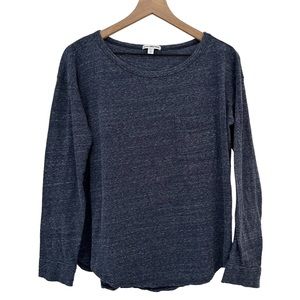 JAMES PERSE / long sleeve pocket tee / heather blue / size 3